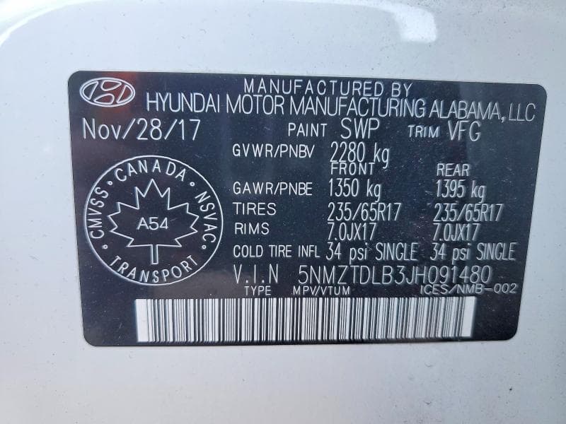 2018 HYUNDAI SANTA FE SPORT 2.4L 13
