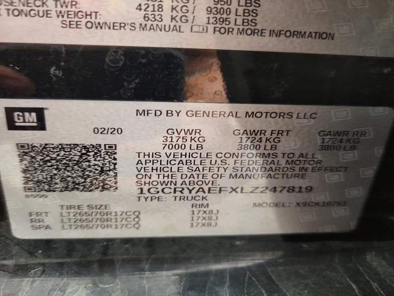 2020 CHEVROLET SILVERADO K1500 12