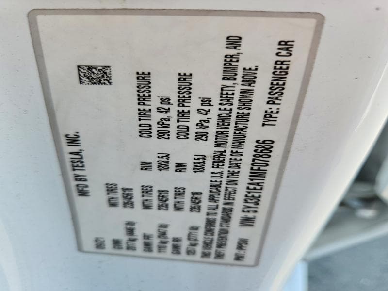 2021 TESLA MODEL 3 12