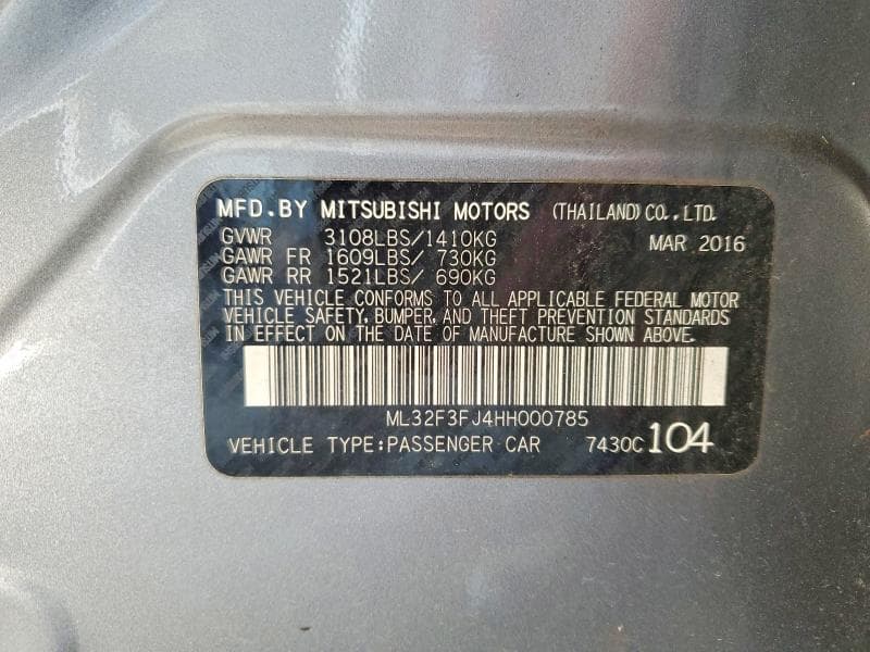 2017 MITSUBISHI MIRAGE G4 ES 12