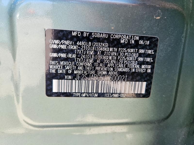 2018 SUBARU FORESTER 2.5I 13