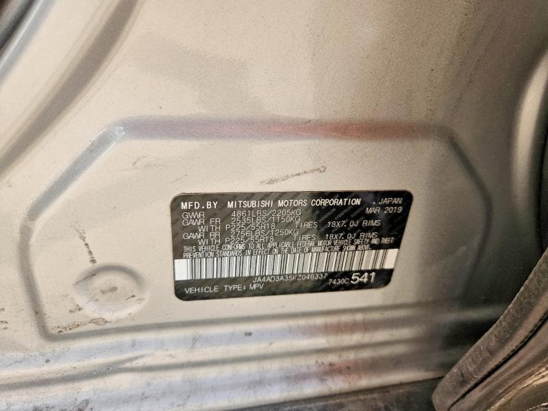 2019 MITSUBISHI OUTLANDER SE 12