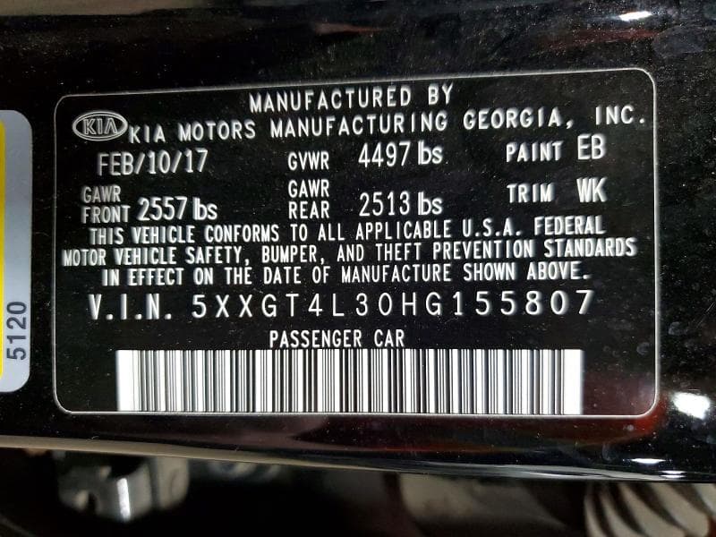 2017 KIA OPTIMA LX 12