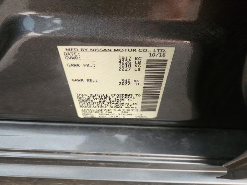 2017 NISSAN ALTIMA 2.5 S 12