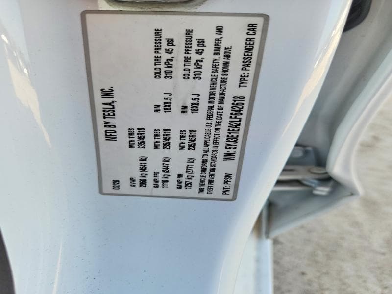 2020 TESLA MODEL 3 12