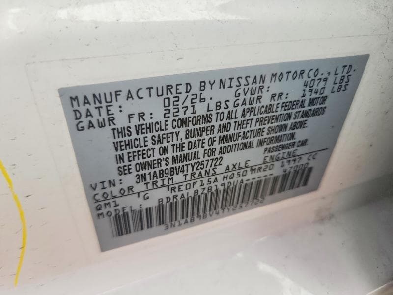 2026 NISSAN SENTRA S 12