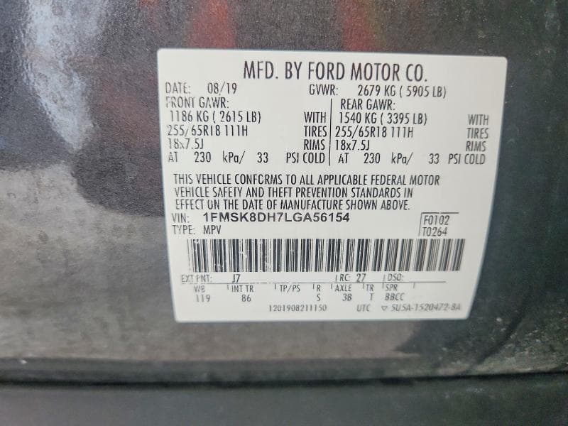 2020 FORD EXPLORER XLT 13