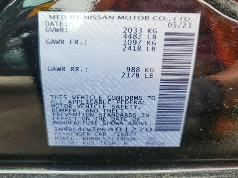 2023 NISSAN ALTIMA SR 12