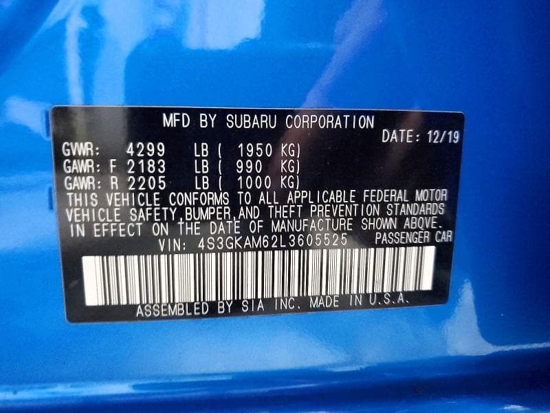 2020 SUBARU IMPREZA SPORT 13