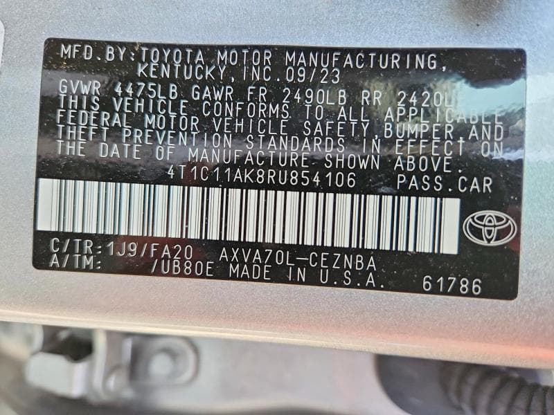 2024 TOYOTA CAMRY LE 12