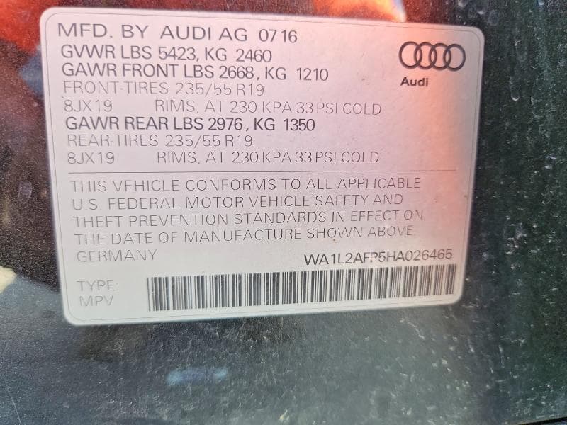 2017 AUDI Q5 PREMIUM PLUS 13