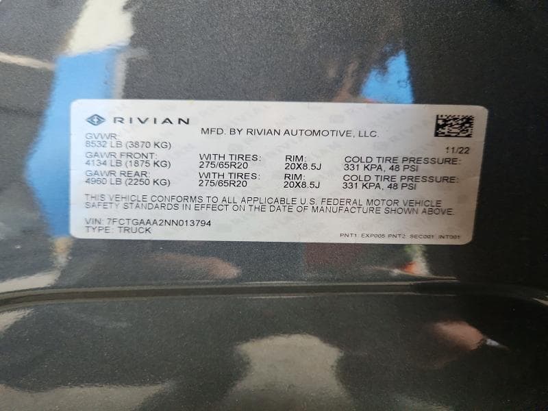 2022 RIVIAN R1T ADVENTURE 12