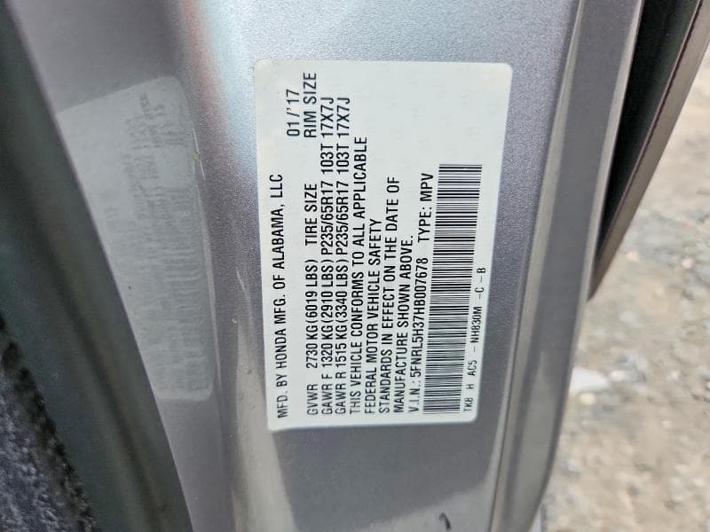 2017 HONDA ODYSSEY SE 13
