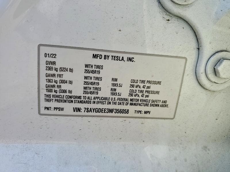 2022 TESLA MODEL Y 14