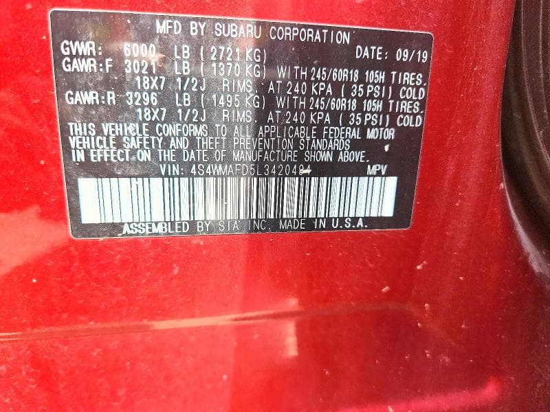 2020 SUBARU ASCENT PREMIUM 13