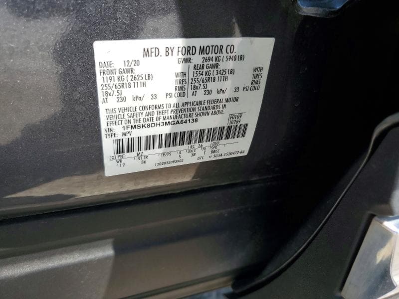 2021 FORD EXPLORER XLT 12