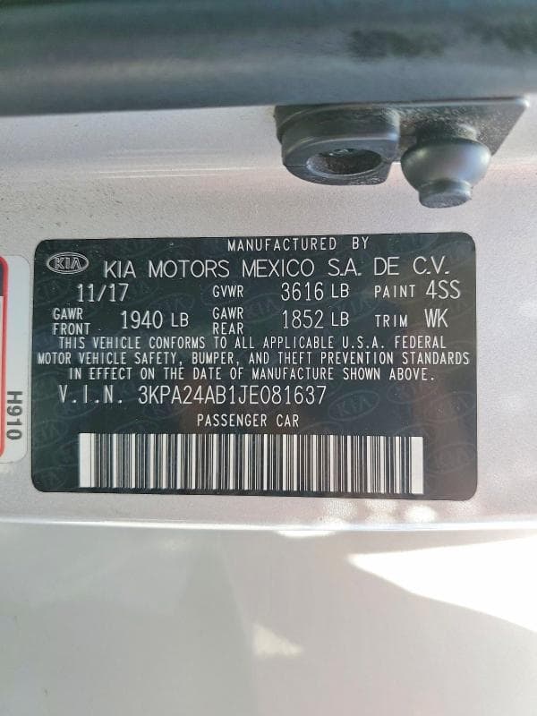 2018 KIA RIO S 12