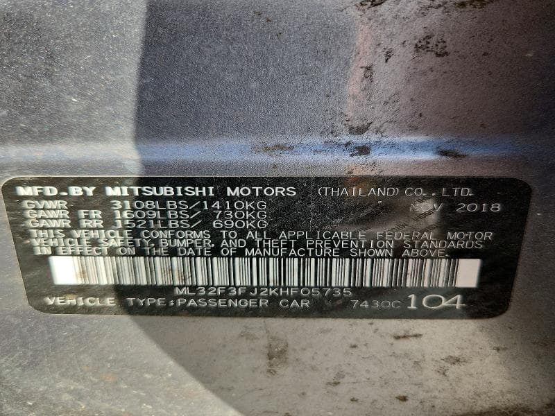 2019 MITSUBISHI MIRAGE G4 ES 12