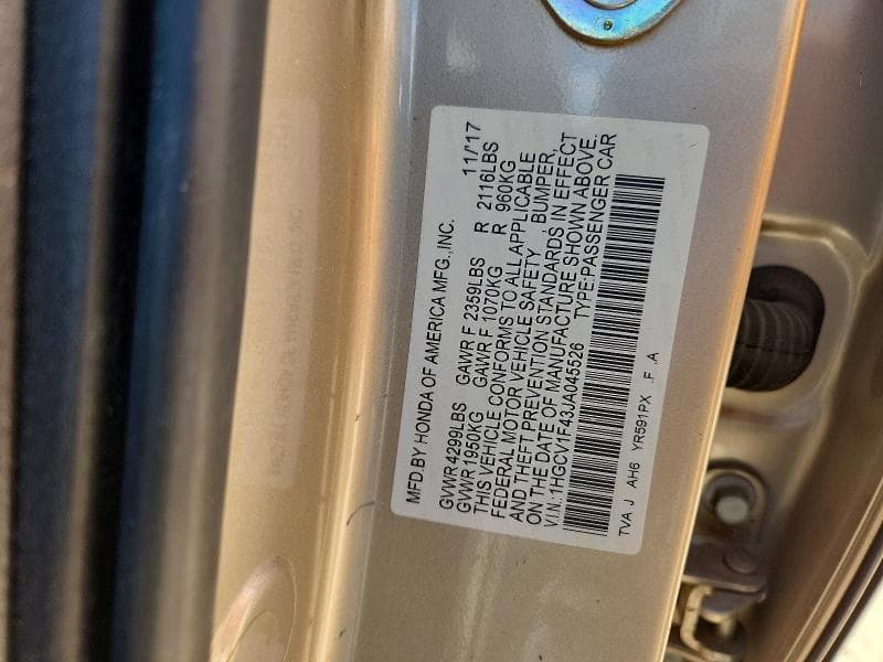 2018 HONDA ACCORD EX 13