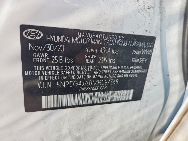 2021 HYUNDAI SONATA SE 12