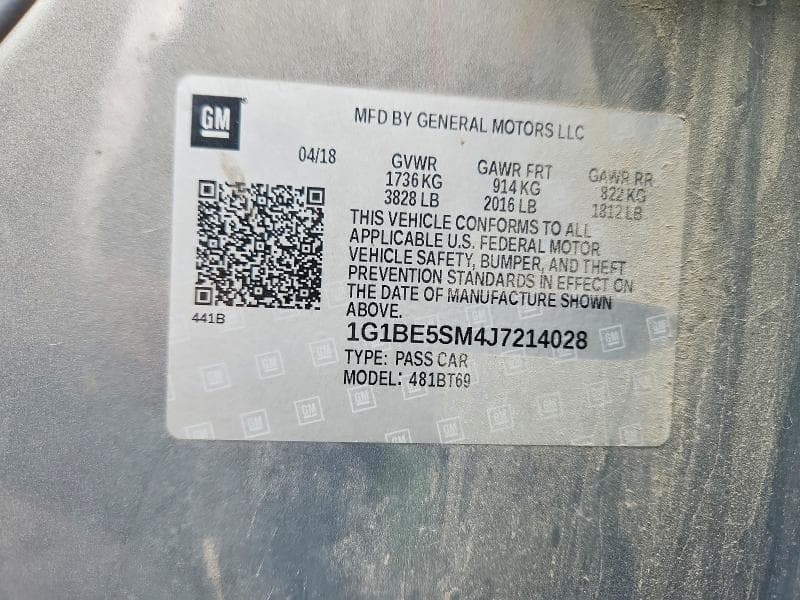 2018 CHEVROLET CRUZE LT 12