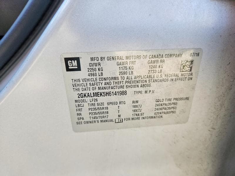 2017 GMC TERRAIN SLE 13