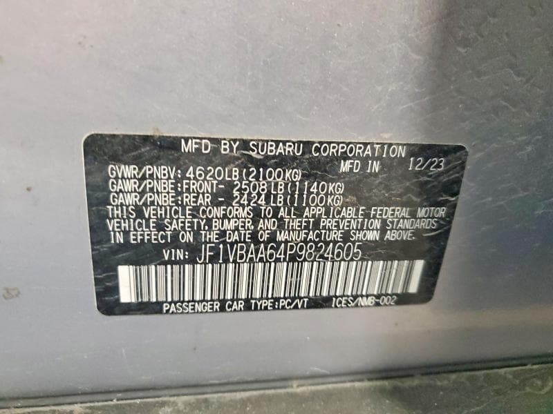 2023 SUBARU WRX 12
