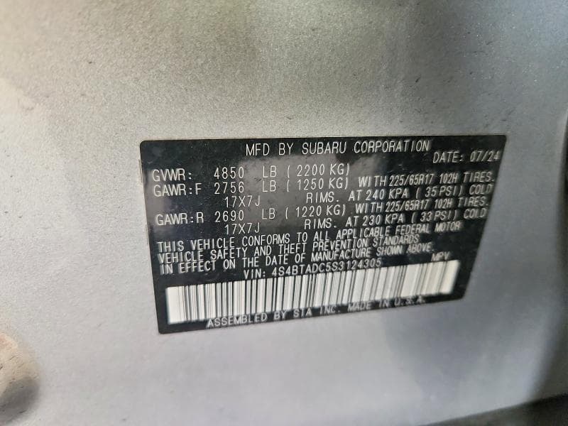 2025 SUBARU OUTBACK PREMIUM 14