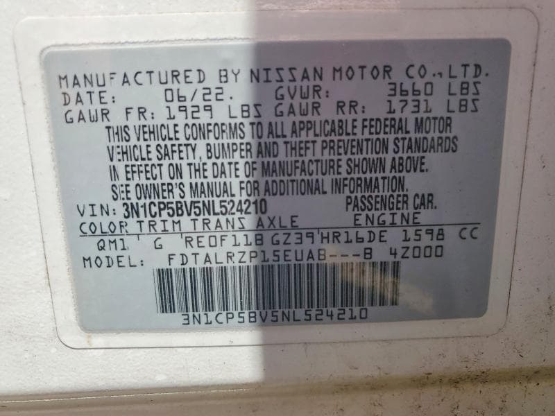 2022 NISSAN KICKS S 14