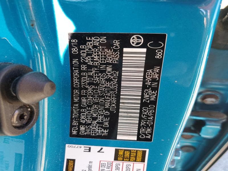 2018 TOYOTA PRIUS PRIME PLUS 12