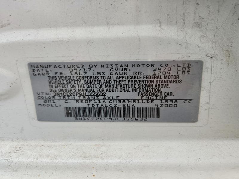 2018 NISSAN VERSA NOTE S 12