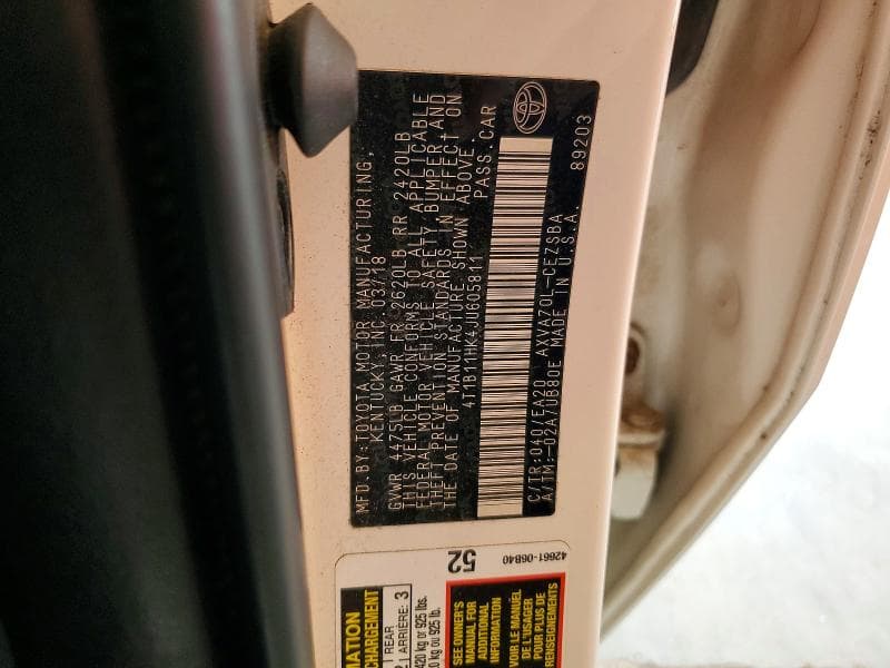 2018 TOYOTA CAMRY SE 12