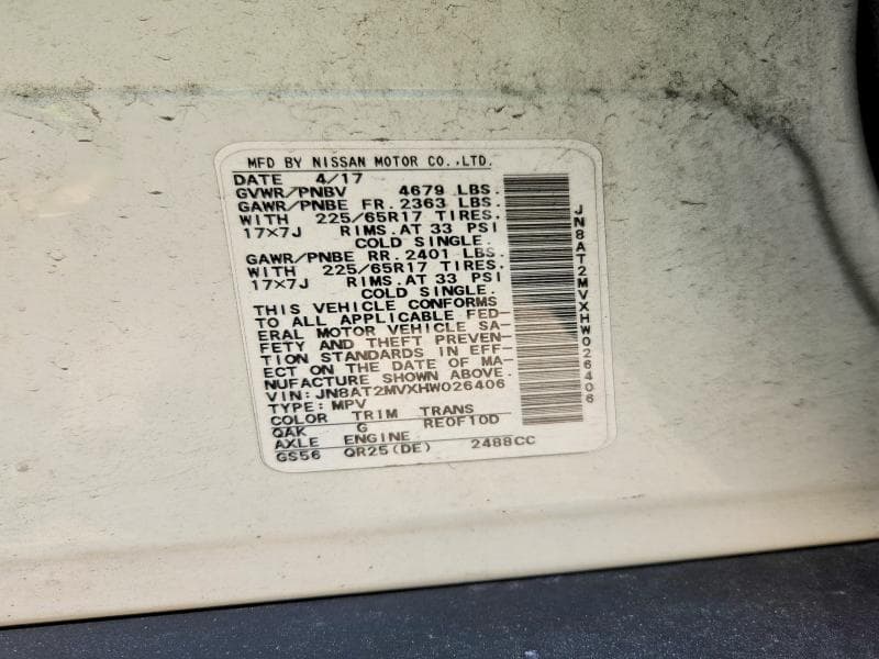 2017 NISSAN ROGUE S 13
