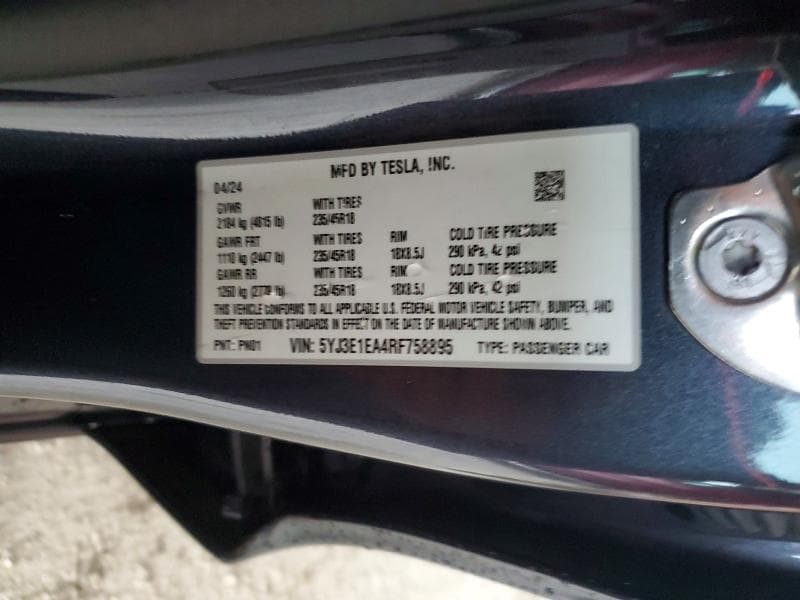 2024 TESLA MODEL 3 12