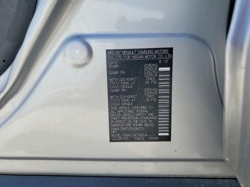 2018 NISSAN ROGUE SV 12