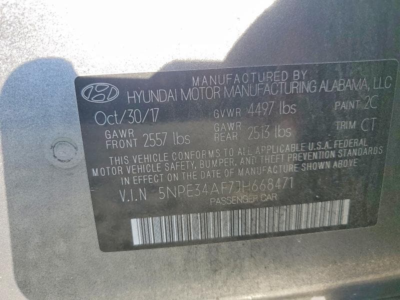 2018 HYUNDAI SONATA SEL 12