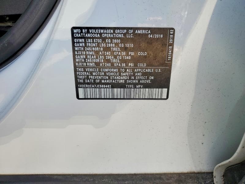 2018 VOLKSWAGEN ATLAS SE 13