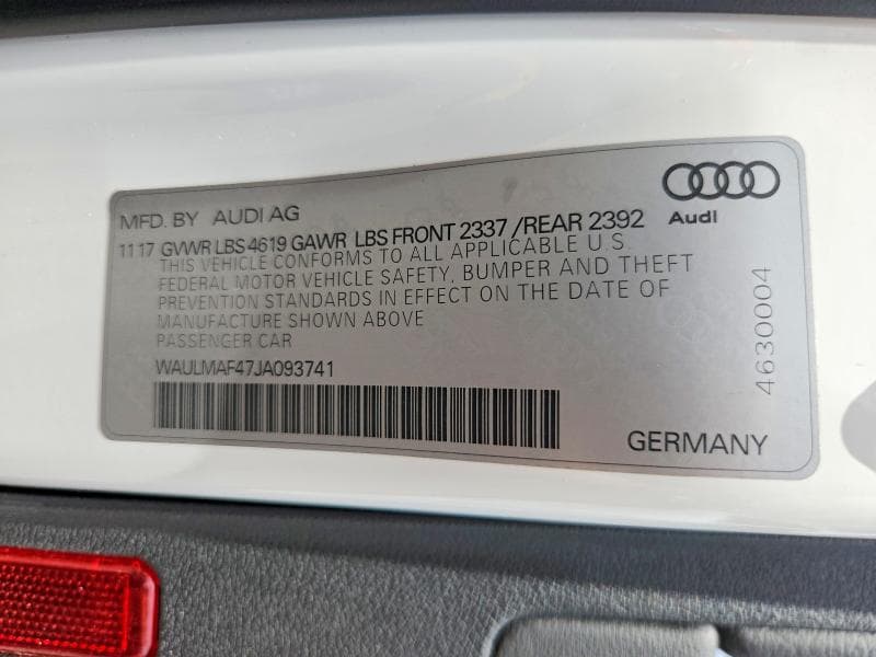 2018 AUDI A4 PREMIUM PLUS 12