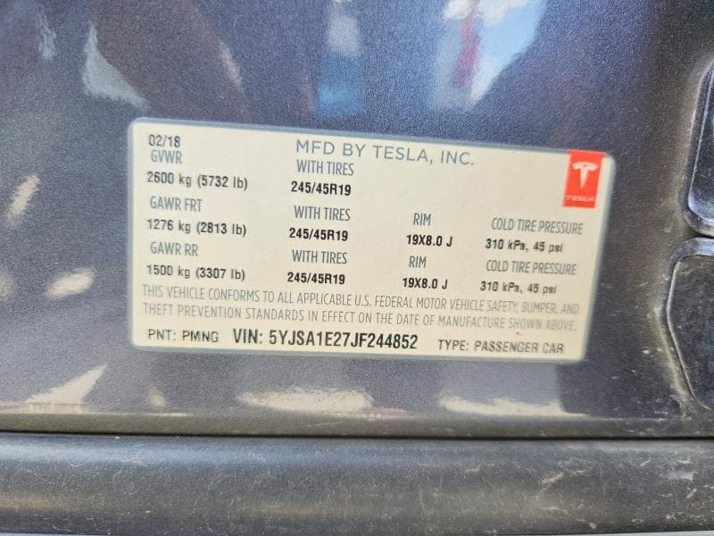 2018 TESLA MODEL S 12