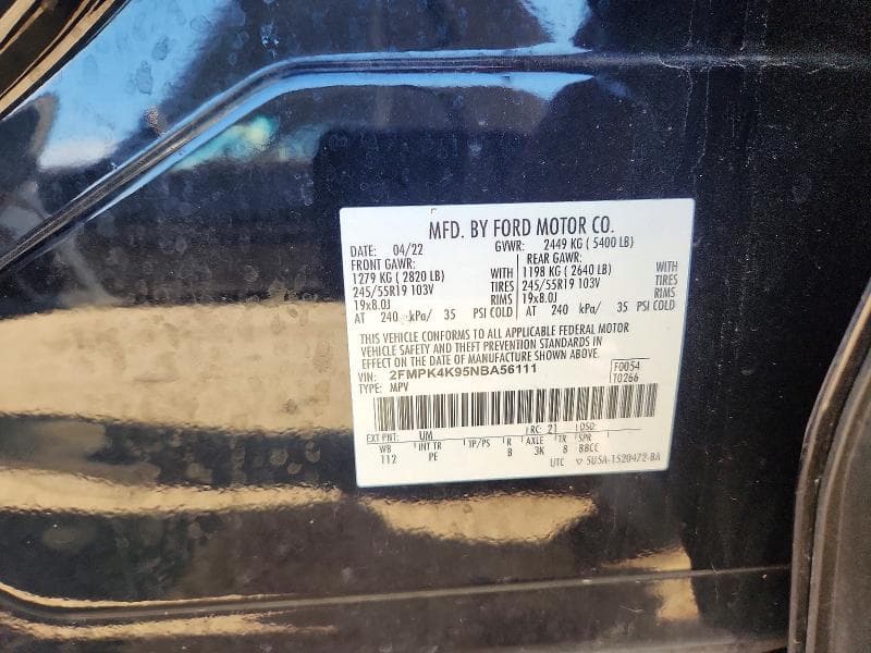 2022 FORD EDGE TITANIUM 12