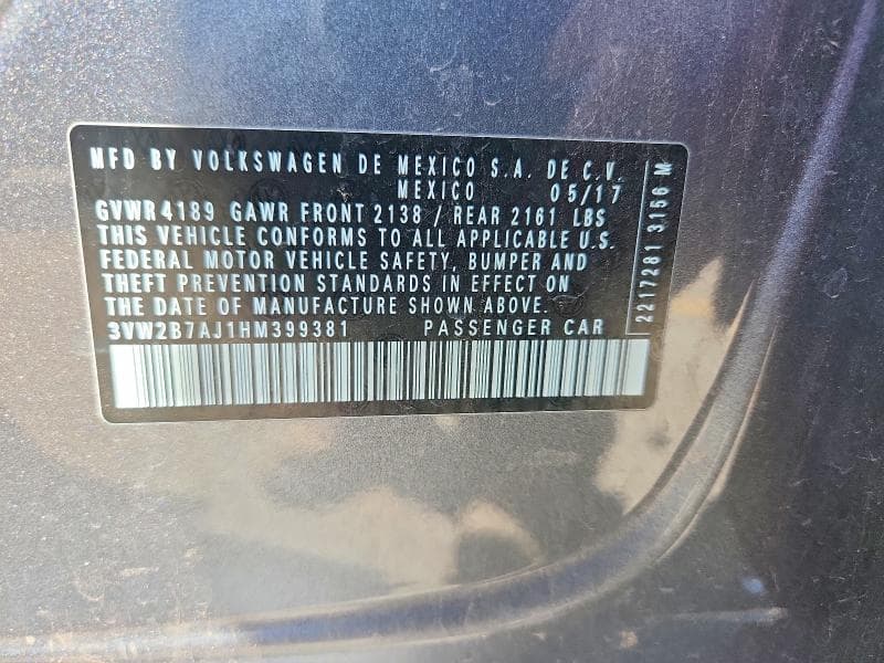 2017 VOLKSWAGEN JETTA S 12