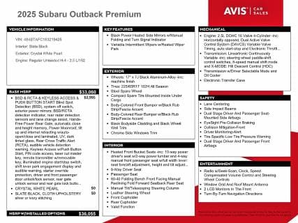 2025 SUBARU OUTBACK PREMIUM 13
