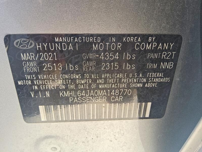 2021 HYUNDAI SONATA SEL 12