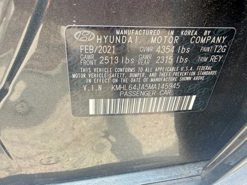 2021 HYUNDAI SONATA SEL 10