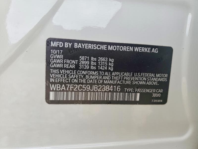 2018 BMW 750 XI 12