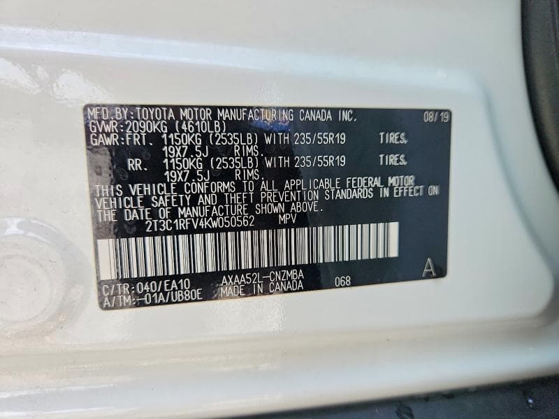 2019 TOYOTA RAV4 XLE PREMIUM 13