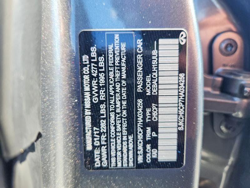 2017 INFINITI QX30 BASE 12