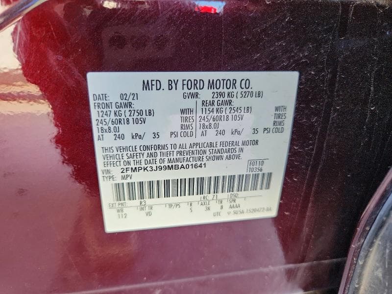 2021 FORD EDGE SEL 12