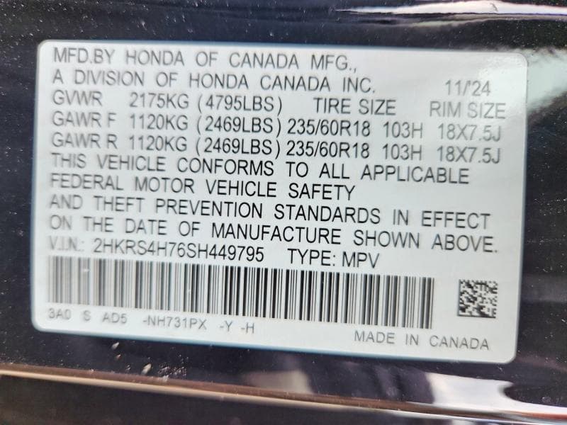 2025 HONDA CR-V EXL 13