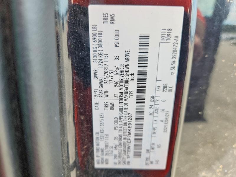 2021 FORD F150 SUPERCREW 12